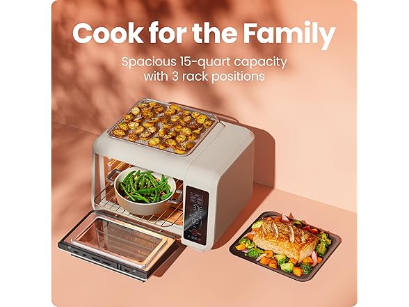 Chefman Air Fryer Toaster Oven Combo Ivory