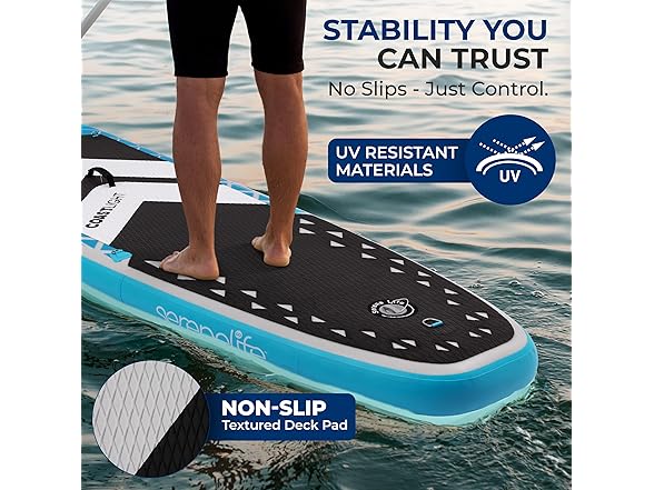 SereneLife 10’6” Inflatable Stand-Up Paddle Board