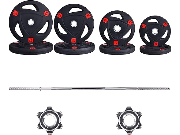 Fitvids Cast Iron Standard Weight Plates 95-Pound Set