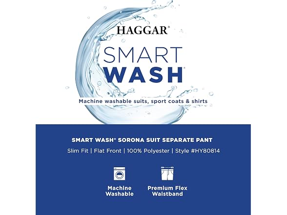 Haggar (36W x 29L) Smart Wash® Slim Sorona Pant