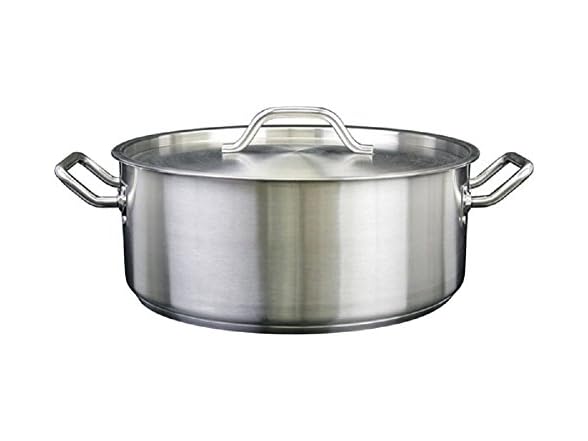 BRAZIER WITH LID 18/8 STAINLESS STEEL