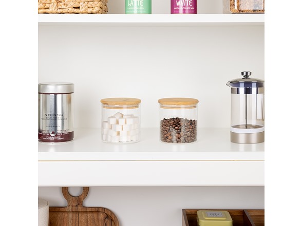 Smart Design 2pk Glass & Bamboo Canisters
