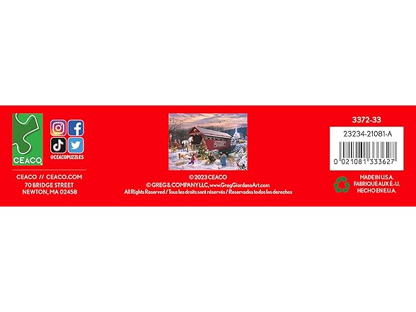 Classic Christmas Red Barn 1000Pc Puzzle
