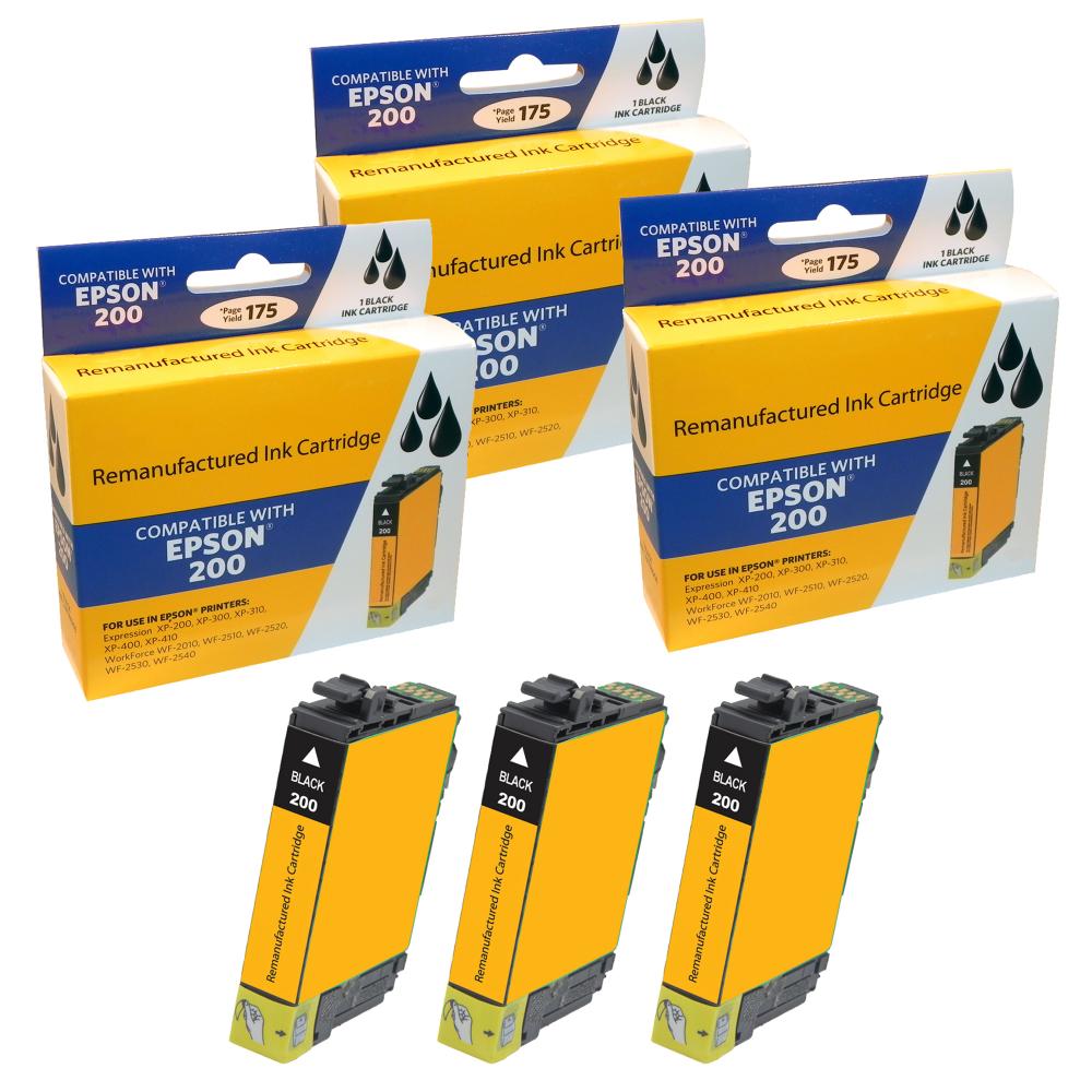 Compatible Epson 200 Ink Cartridge Combo Pack (3 Black) - Gallery 2