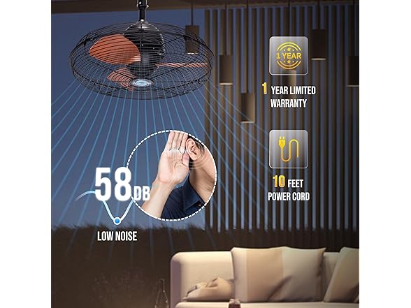 Tornado 20-Inch Outdoor Downrod Mount Ceiling Fan