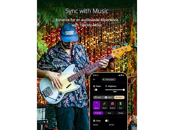 Twinkly TWW210SPP-TUS Twinkly Curtain 210 RGB+W Lights