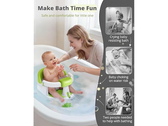 ONTHEWEI Ice Green Baby Bath Seat