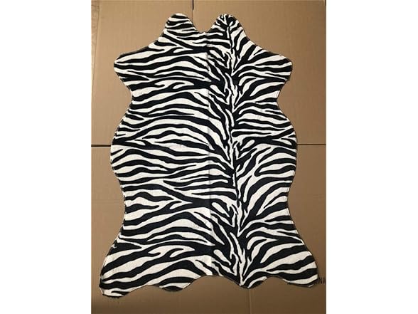 Faux Zebra Print Area Rug