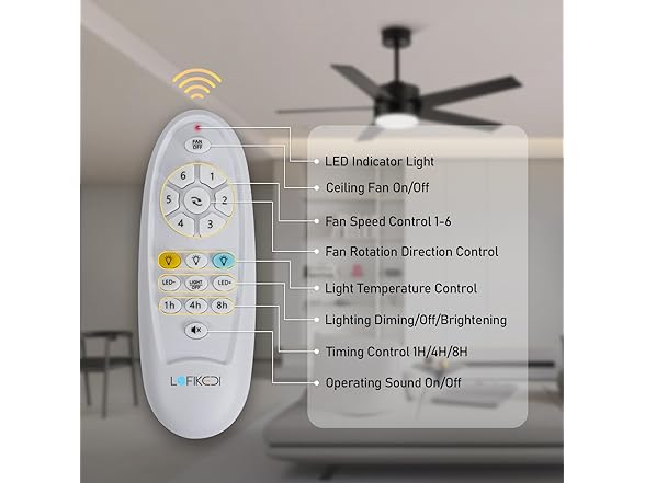 LOFIKEDI 52 Inch Modern Ceiling Fan