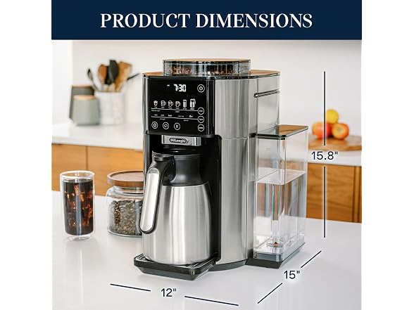 De'Longhi TrueBrew Drip Coffee Maker, Built-In Grinder