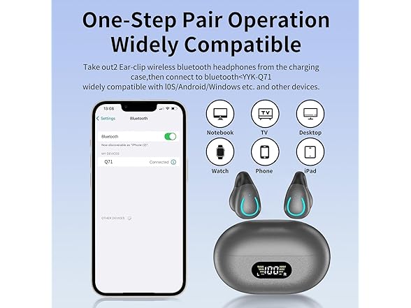 ZIDOXING Open Ear Clip On Headphones
