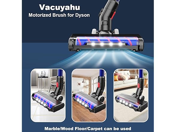 Vacuyahu Motorized Brush with Headlights