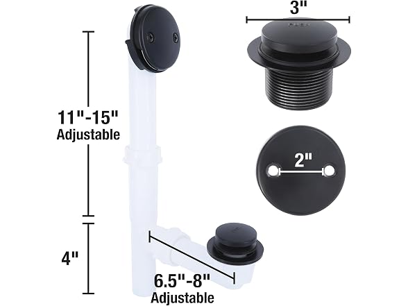 Danco Touch-Toe Drain Kit Matte Black