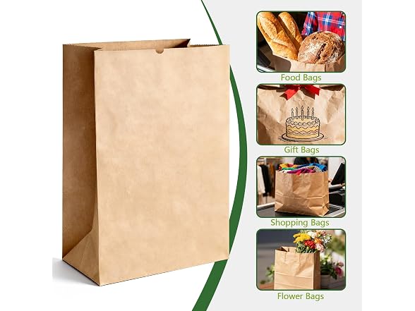 WAWINY 58Lbs Brown Paper Bags