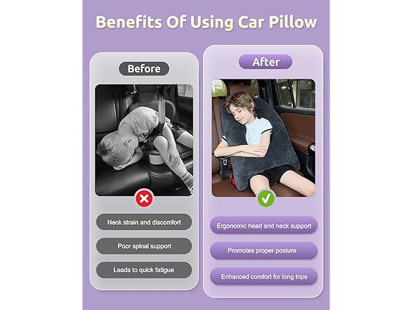 FAIORD Travel Pillow with Adjustable Strap