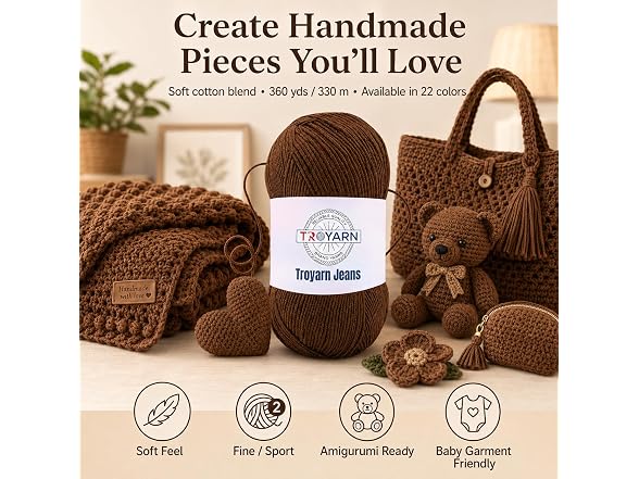 60% Cotton 40% Acrylic Crochet Yarn - 1