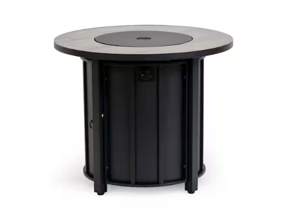 Black 30" Wood-Grain Propane Fire Table