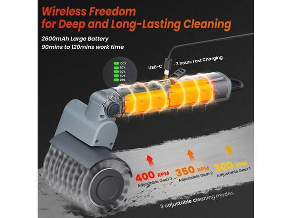 Electric BBQ Grill Brush 3-Speed Power