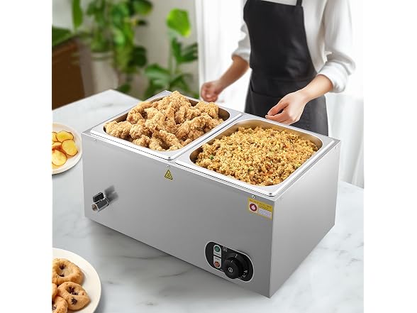 WILPREP Two 1/2 Pans Commercial Food Warmer