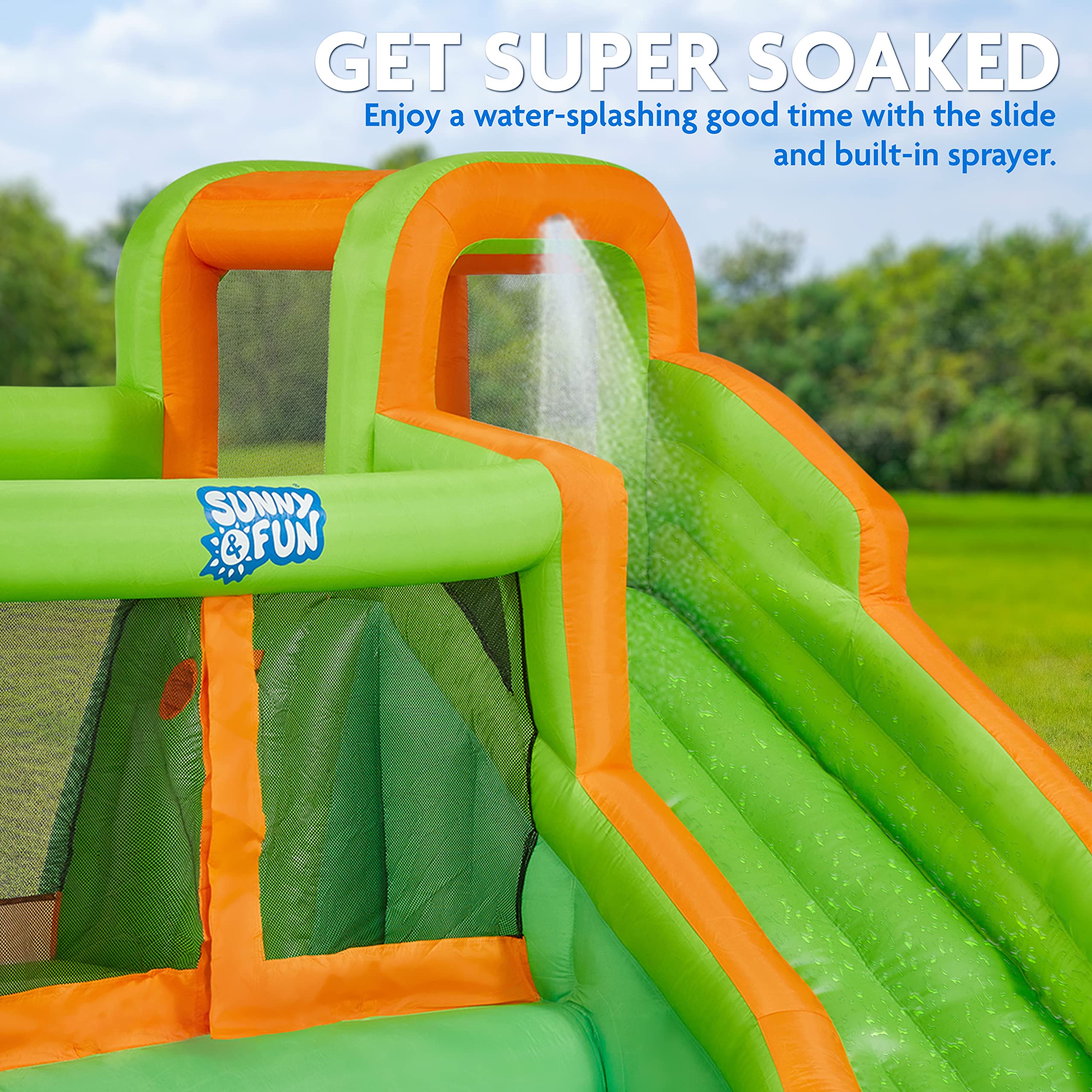 Sunny & Fun Compact Bounce-A-Round Inflatable Water Slide Park - Gallery 11