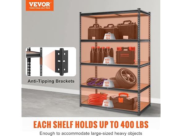 Storage Shelving Unit, 5-Tier Adjustable 48