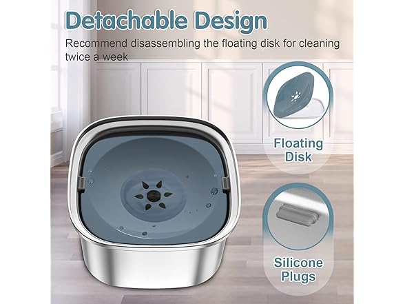 UPSKY 0128-3L Dog Water Bowl-Blue