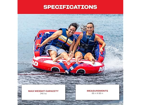 Airhead 1-2 Rider Inflatable Towable Tube