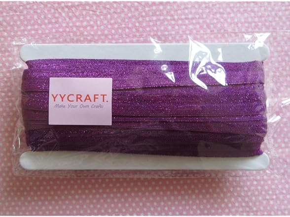 YYCRAFT 24 yards Glitter Fold Over Elastic
