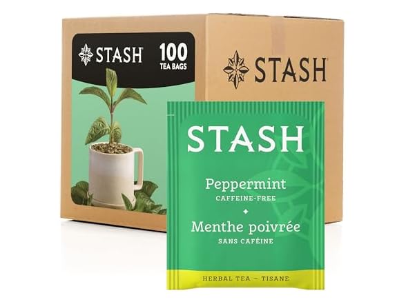 Stash Tea Peppermint Herbal Tea, Box of 100