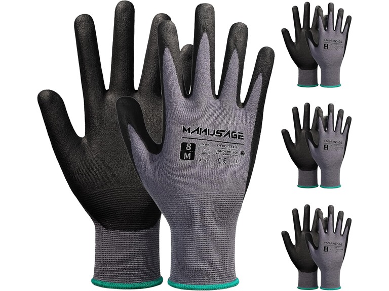 Manusage Manusage Nitrile Work Gloves, 3D Comfort