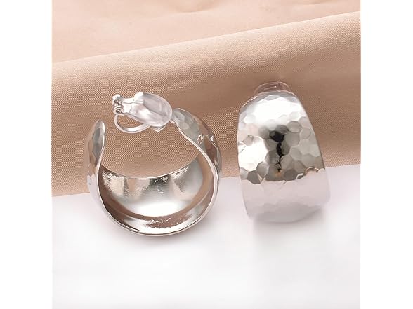 Yoursfs Silver Clip on Hoop Earrings