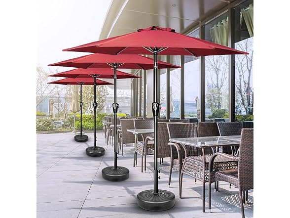 Simple Deluxe 9ft Patio Umbrellas 2-Pack Red