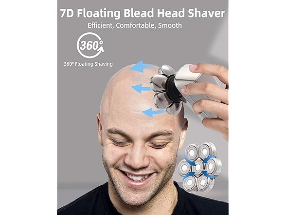 Head Shavers for Bald Men,7D Detachable Electric Bald Head Shaver