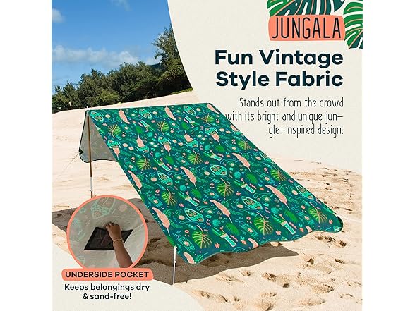 Beach Canopy Tent UPF50+ Jungala Print