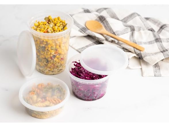 Deli Containers Combo - 32 oz, Plastic - Case of 240