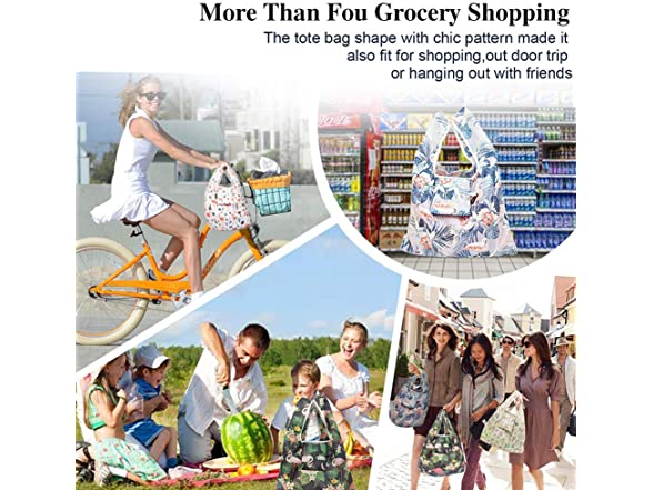 6 Pack Reusable Grocery Bags Set