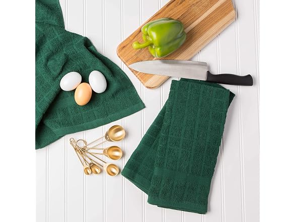 DII Basic Terry Collection Windowpane Dishtowel Set
