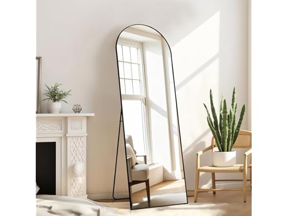 Simple Deluxe Arched Black Mirror