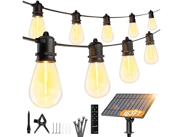 Minetom 34 FT S14 Solar String Lights