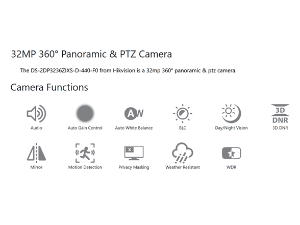 HIKVISION DS-2DP3236ZIXS-D/440 32MP 360 Pan Camera