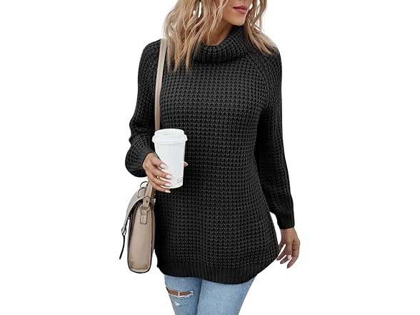 Langwyqu Women (XL) Turtleneck Sweaters Long Tops