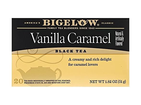 thumbnail interactive-video image 1 of Bigelow Vanilla Caramel Black Tea - 20 Count Box (Pack Of 6) - Caffeinated 1 of 4