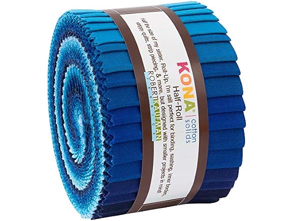 Kona Cotton Solids Waterfall Half Roll 24 2.5" Strips