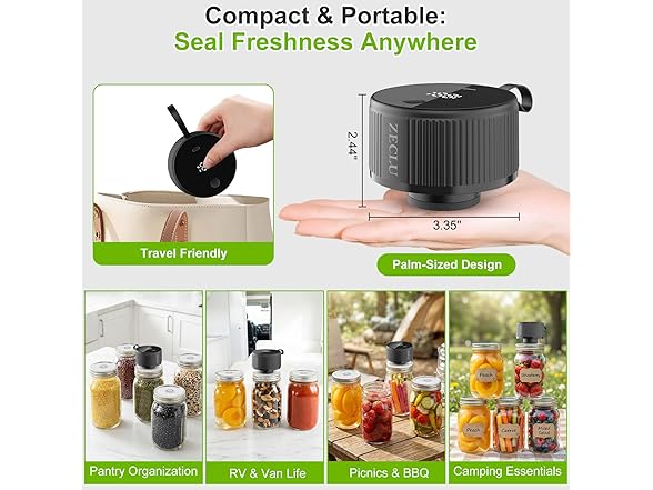 Zeclu Electric Mason Jar Vacuum Sealer