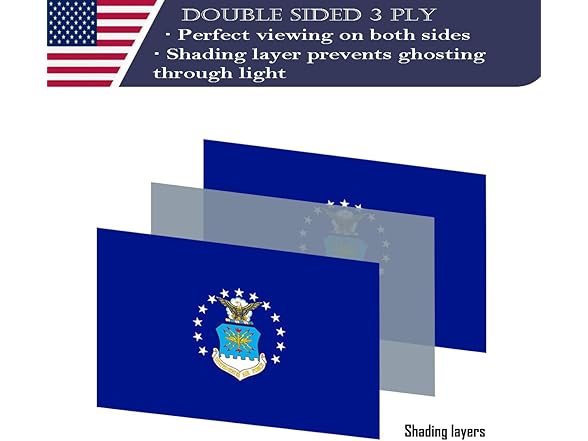 KUOKIP Double Sided US Air Force Flag