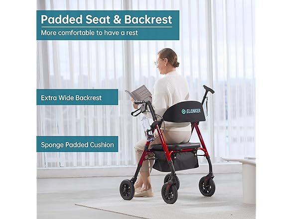 ELENKER BC2170626014263 KLD-9218-8 Rollator Walker, Re