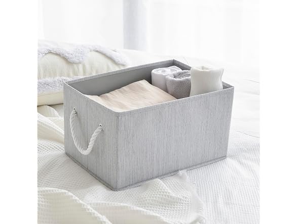 Suptinwear Storage Baskets for Shelves Grey