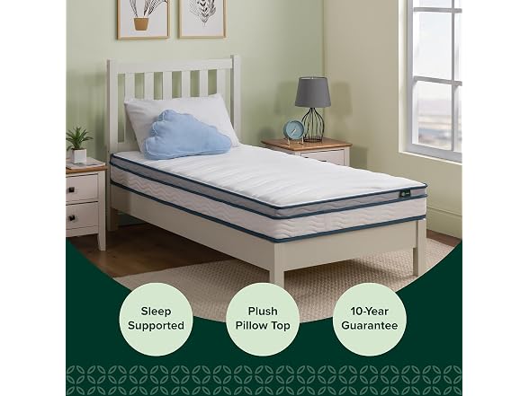 ZINUS 8 Inch Spring Sensation Hybrid Bedroom,