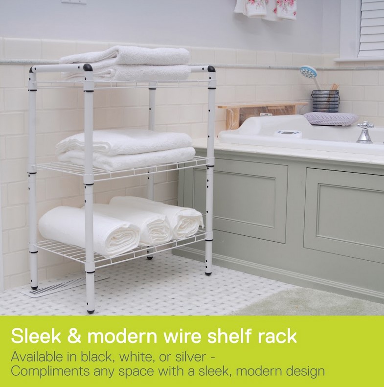 Delta WS1006B 2-Pack 3-Tier Wire Shelf, White - Gallery 10