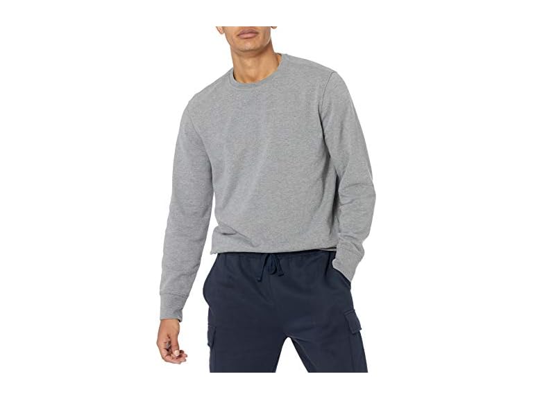 Amazon Essentials Mens Long Sleeve Lightweight Fleece French Terry Crewneck Sweatshirt